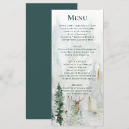 Winter dennen bomen sneeuw herten gewei bruiloft menu