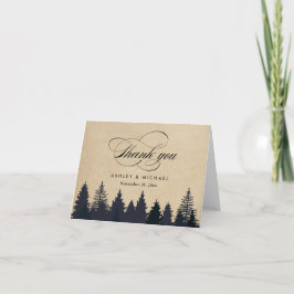 Winter Dennenbomen Bos Script Kraft Bedankt