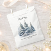 Winter dennenbomen bos Sneeuw in liefde Dank je Bedankzakje (Geknipt)