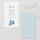 Winter dennenboom bos Waterverf bruiloft Informatiekaartje (Voorkant / Achterkant)