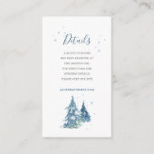 Winter dennenboom bos Waterverf bruiloft Informatiekaartje (Voorkant)