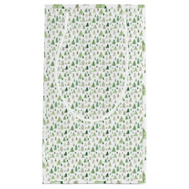 Winter dennenboom bos wijnzak klein cadeauzakje