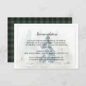 Winter Dennenboom Buffalo Plaid Trouwdag Informatiekaartje (Voorkant / Achterkant)