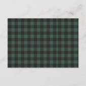 Winter Dennenboom Buffalo Plaid Trouwdag Informatiekaartje (Achterkant)