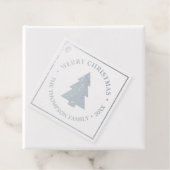 Winter dennenboom Kerst foto Bedankjes Labels (Met doos)