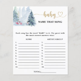 Winter dennenboom Raad dat liedje baby shower spel