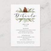 Winter dennenbos groen receptie informatiekaartje (Voorkant)