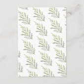 Winter dennenbos groen receptie informatiekaartje (Achterkant)