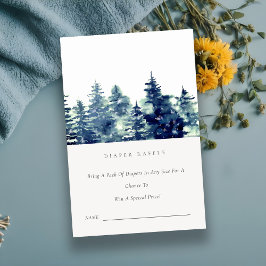 Winter Dennenbos Sneeuw Luier Raffle Baby Shower Informatiekaartje