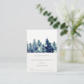 Winter Dennenbos Sneeuw Luierspel Baby Borrel Informatiekaartje (Staand voorkant)