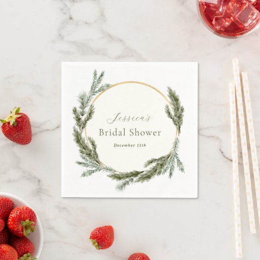 Winter dennenbruiloft servet (Insitu)