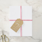 Winter Dennengroen Krans Kerst Vreugde Vakantie Cadeaulabel (Met Touw)