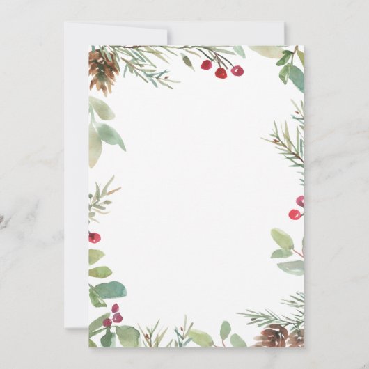 Winter Dennenkegels Rode Bes Kerstfeest  (Achterkant)