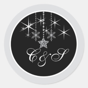 Winter Diamond bruiloft gunst Stickers