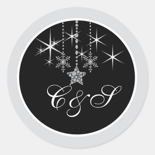 Winter Diamond bruiloft gunst Stickers (Voorkant)