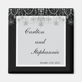 Winter Diamond Bruiloft Magneet Favor