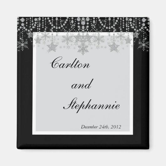 Winter Diamond Bruiloft Magneet Favor (Voorkant)