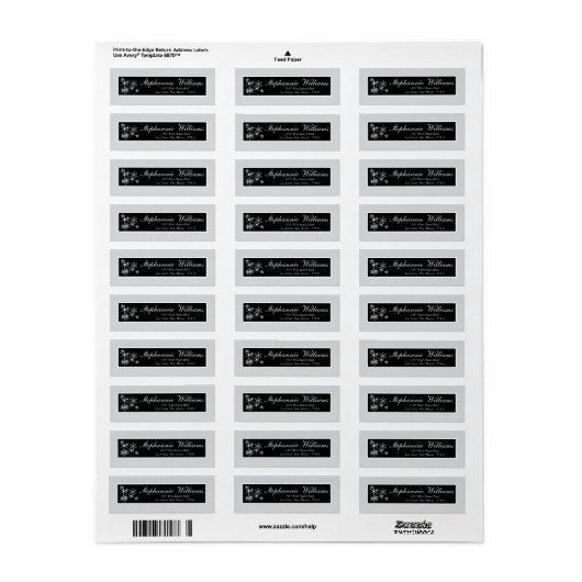 Winter Diamond Bruiloft Retouradres Label (Full Sheet)