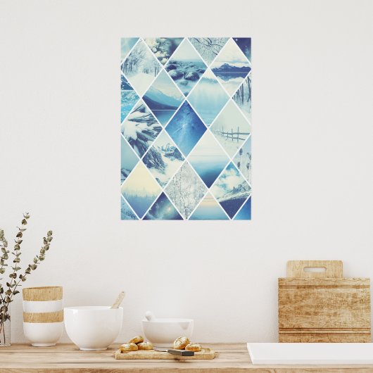 Winter Diamond Pattern Poster (Keuken)