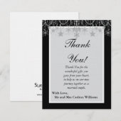 Winter Diamond Wedding Flat Hartelijk dank Kaart (Voorkant / Achterkant)