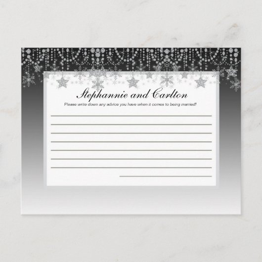 Winter Diamond Wedding Writable Advice Kaart (Voorkant)