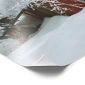 Winter Diep sneeuwrood Huis in de Bossen Foto Afdruk (Hoek)