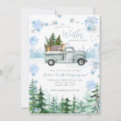 Winter Dier Onederland 1e verjaardag Kaart (Voorkant)