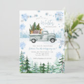 Winter Dier Onederland 1e verjaardag Kaart (Staand voorkant)