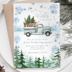 Winter Dier Onederland 1e verjaardag Kaart