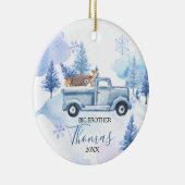 Winter Dier Sneeuwvlokken Big Brother Kerstmis Keramisch Ornament (Rechts)