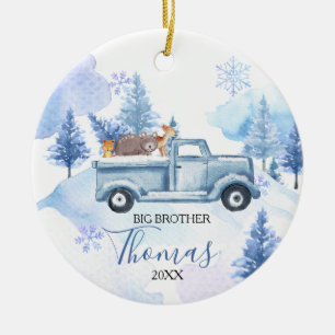 Winter Dier Sneeuwvlokken Big Brother Kerstmis Keramisch Ornament