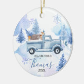 Winter Dier Sneeuwvlokken Big Brother Kerstmis Keramisch Ornament (Links)