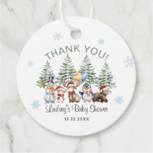 Winter Dieren Baby Shower Bedankt
