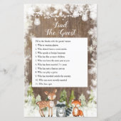 Winter Dieren Hout Sneeuwvlokken Vind het Gastensp (Voorkant)