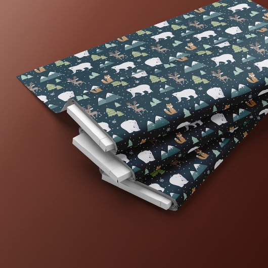 Winter Dieren Kerst Patroon Stof