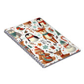 Winter dieren naadloos patroon notitieboek (Rechterzijde)