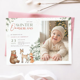 Winter Dieren Onederland Peuter Foto Eerste Verjaa Kaart