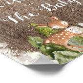 Winter Dieren Rustieke Hout Wensen voor Baby Poster (Hoek)