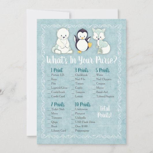 Winter Dieren Wat Zit Er In Je Tas Shower Spel (Voorkant)