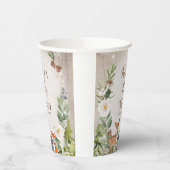 Winter Dieren Woodland White Floral Baby shower Papieren Bekers (Links)
