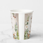 Winter Dieren Woodland White Floral Baby shower Papieren Bekers (Rechts)