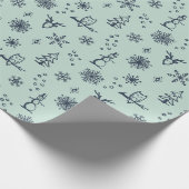 Winter Dingen Inpakpapier - Mint + Dusk (Hoek)
