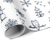 Winter Dingen Inpakpapier - Sneeuw + Schemering (Rol Hoek)