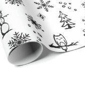 Winter Dingen Inpakpapier - Sneeuw + Steenkool (Rol Hoek)