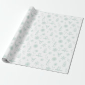 Winter Dingen Inpakpapier - Snow + Mint (Uitgerold)