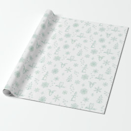 Winter Dingen Inpakpapier - Snow + Mint