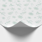 Winter Dingen Inpakpapier - Snow + Mint (Hoek)