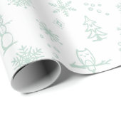 Winter Dingen Inpakpapier - Snow + Mint (Rol Hoek)