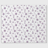 Winter Dingen Inpakpapier - Snow + Plum (Vlak)