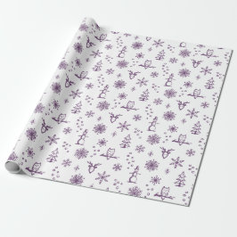 Winter Dingen Inpakpapier - Snow + Plum